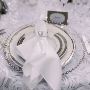 Silver-Beaded Charger Plate