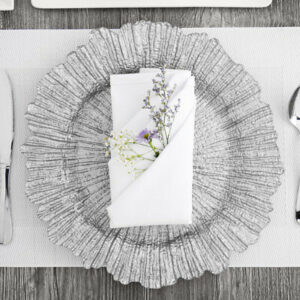 Silver Leaf Charger Plate